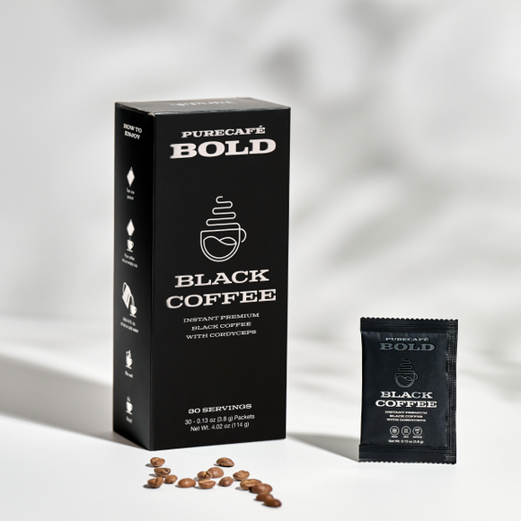 PureCafé Bold Instant Premium Black Coffee With Cordyceps