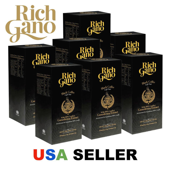 7 Boxes RICH GANO Cafe Noir BLACK COFFEE - with 100% Ganoderma Extract